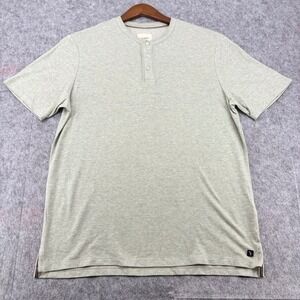 Civil Society Payson Henley Shirt Mens XL Heather Sage Green Short Sleeve